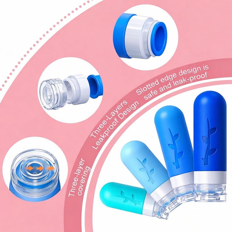 Tocelffe 18pack Travel Bottles for Toiletries,TSA Approved Silicone Travel Containers jar for Toiletries,Leak Proof Refillable Liqus Shampoo And Conditioner Essentials toiletry - Image 2