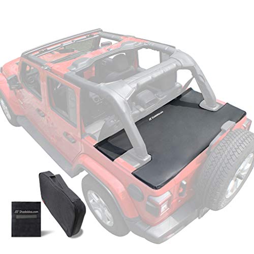 Shadeidea Tonneau Cover for Jeep Wrangler JLU (2018-Current New Model) 4 Door Rear Trunk Cover Cargo Vinyl Cover JL Unlimited Tailgate Ton Cover-Black- 3 Year Warranty - Image 1