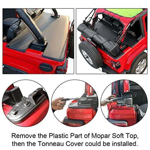 Shadeidea Tonneau Cover for Jeep Wrangler JLU (2018-Current New Model) 4 Door Rear Trunk Cover Cargo Vinyl Cover JL Unlimited Tailgate Ton Cover-Black- 3 Year Warranty - Image 3