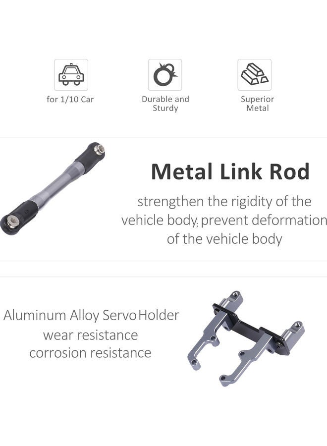 Aluminum Alloy Servo Holder And Metal Link Rod For Axial SCX10 II 90046 AR44 Axle RC car 10.6X3X8.8cm - Image 2