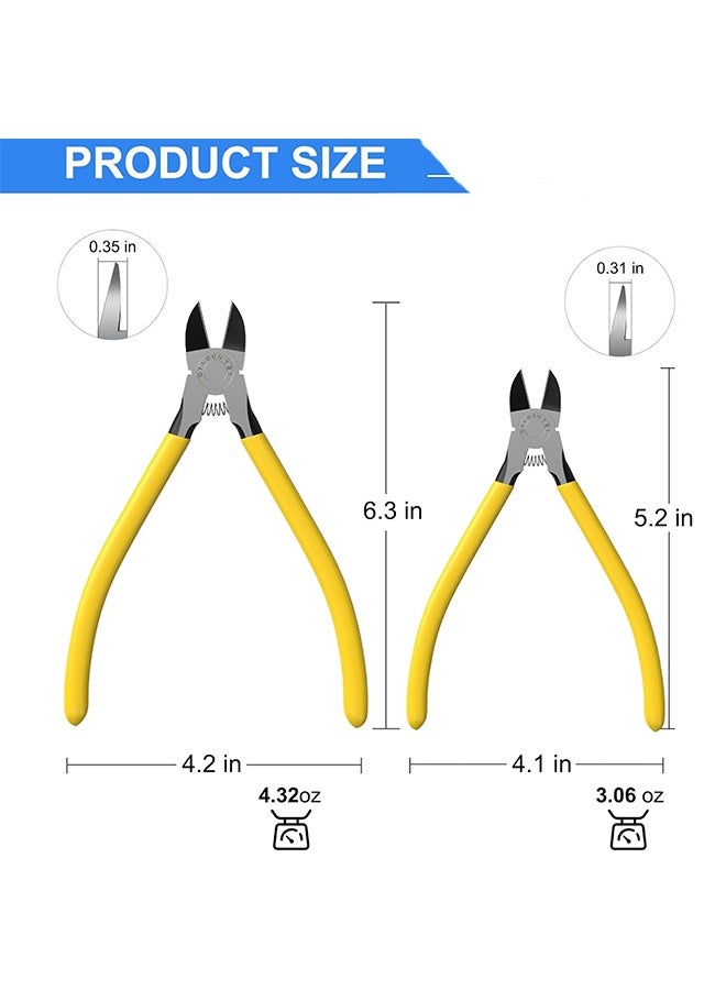 6-In Ultra Sharp Compact Wire Cutters with Long Flat Nose Pliers Ideal for Cutting Crafts, Flowers, Plastics, Appliances and Any Clean Cutting Needs Powerful Wire Cutter - Image 2