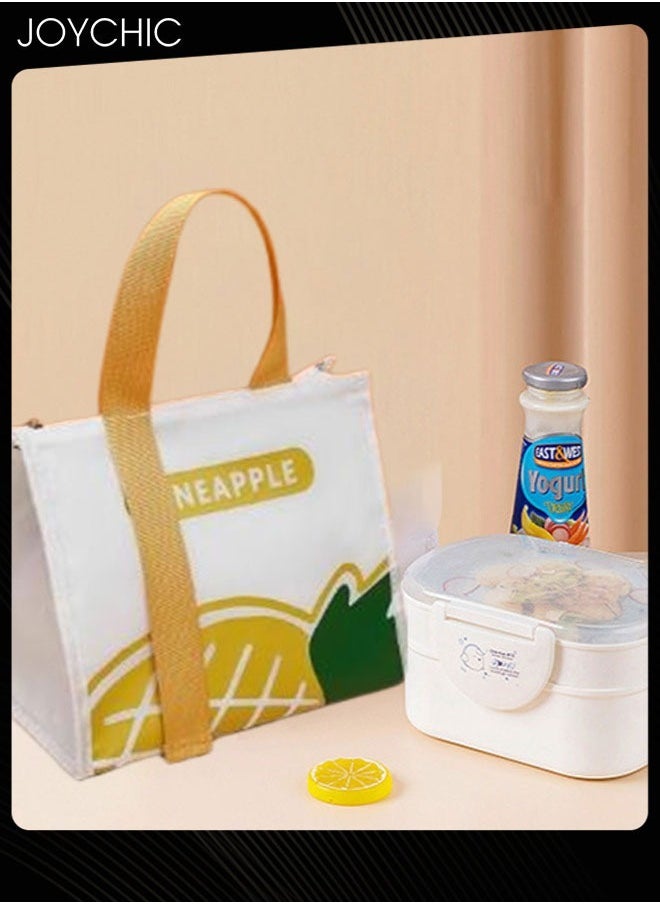 Joychic - Colorful Aluminum Foil Heat Preservation Lunch Bag Water and Oil Proof Food Insulation Bag with Handle Strap for School Office Work Travel Outdoor - Image 1