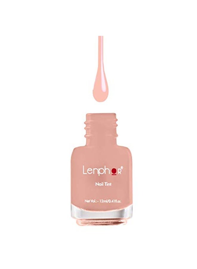Lenphor Nail Paint Satin Gel Finish, Shiny Smooth Nail Colour, Long Lasting, Fade Resistant, Quick Dry, Glassy Finish, Glossy Luster Nail Polish, Warm Shade (Only Yours12ml) - Image 2