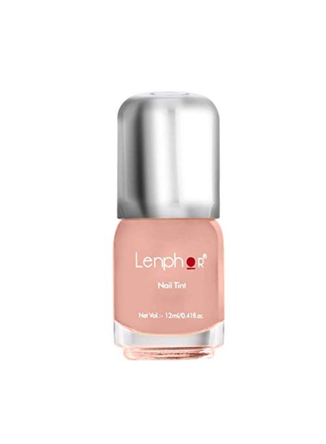 Lenphor Nail Paint Satin Gel Finish, Shiny Smooth Nail Colour, Long Lasting, Fade Resistant, Quick Dry, Glassy Finish, Glossy Luster Nail Polish, Warm Shade (Only Yours12ml) - Image 1