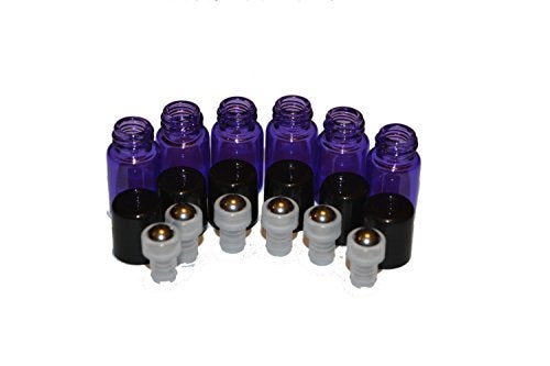 Simply Essential Solutions 100pcs 2mL (5/8 dram) Purple Glass Stainless Steel Roller Bottle 2cc Purple Sample Vial Small Essential Oil Bottle Travel Must + one 7 Chakra Bracelet with Lava Beads for essential oil diffusing - Image 3