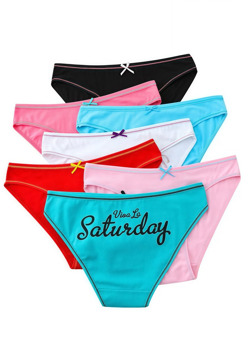 B.JOBSEN 7-piece set of cotton breathable bikini low-rise fashion women's thick panties  - Image 1