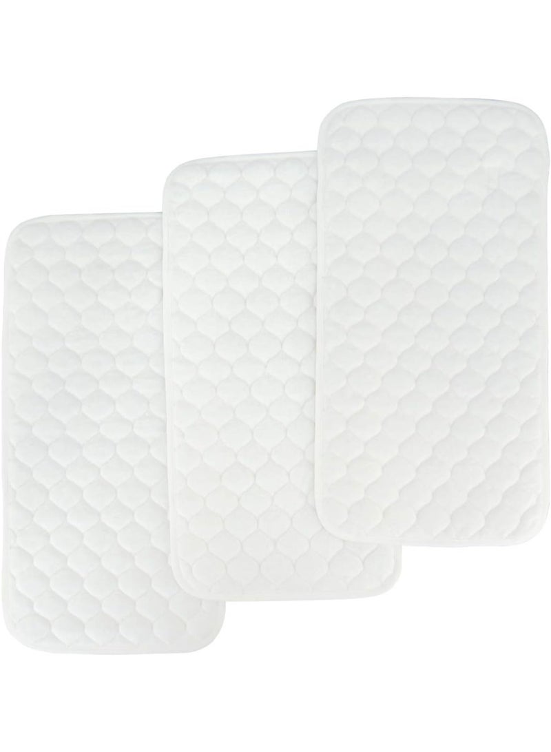 Bamboo Quilted Thicker Longer Waterproof Changing Pad Liners for Babies 3 Count (White Gourd Pattern) - Image 1