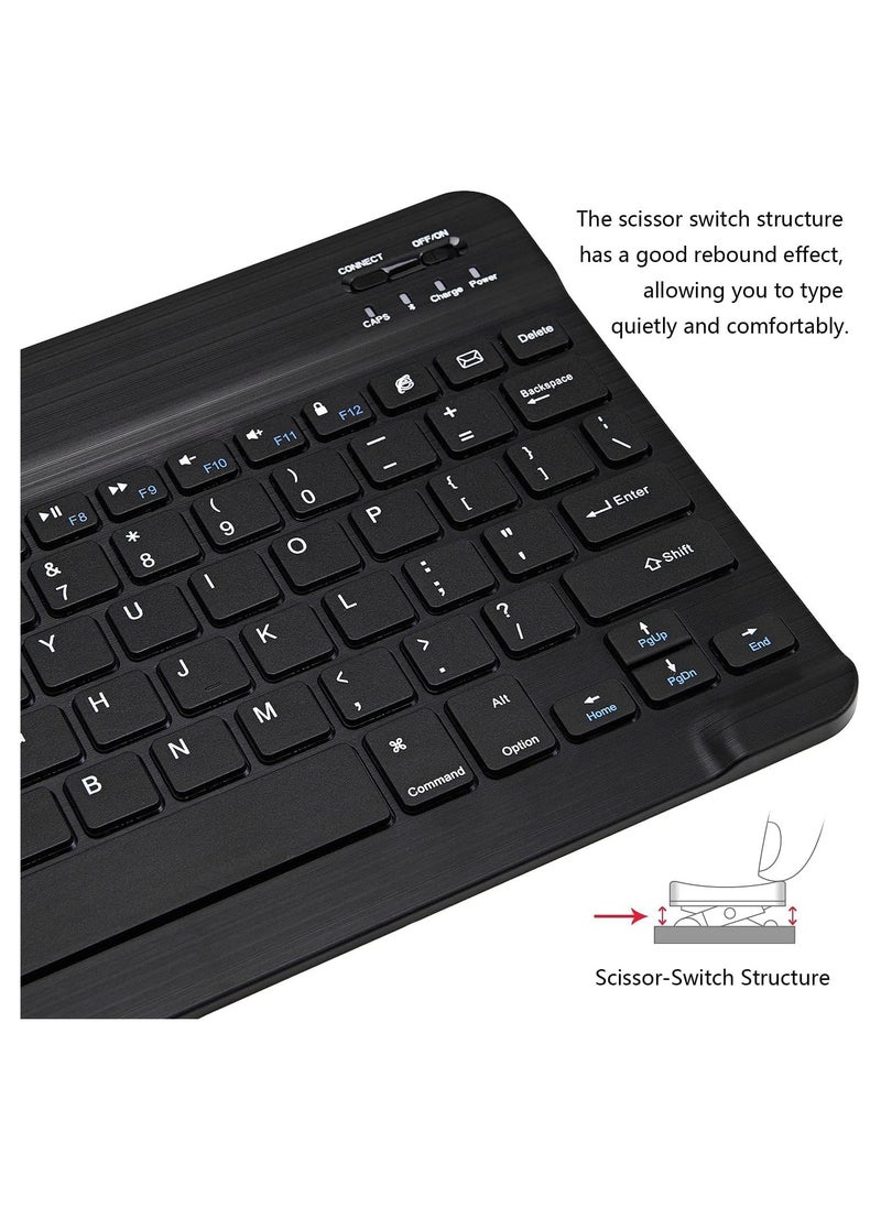 Generic - (Ultra-Slim) Bluetooth Keyboard and Mouse Combo Rechargeable Portable Wireless Keyboard Mouse Set for Apple iPad iPhone iOS 13 and Above Samsung Tablet Phone Smartphone Android Window,Black - Image 1