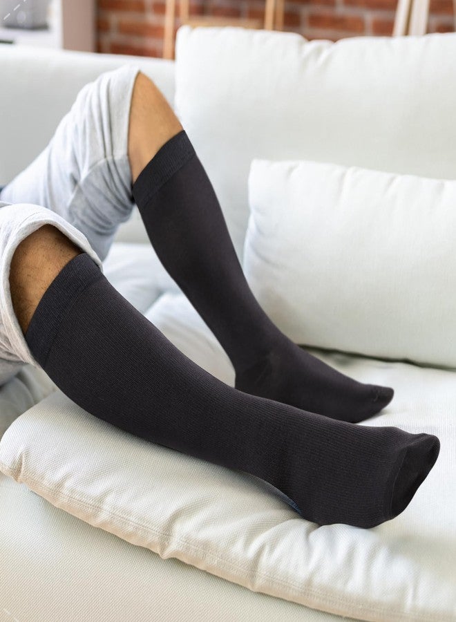 YUEDGE Compression Socks for Men Lightweight Long Thin Cycling Athletic Running Socks Black Travel Flight Socks, Grey, Size 10-13, 5 Pairs - Image 4