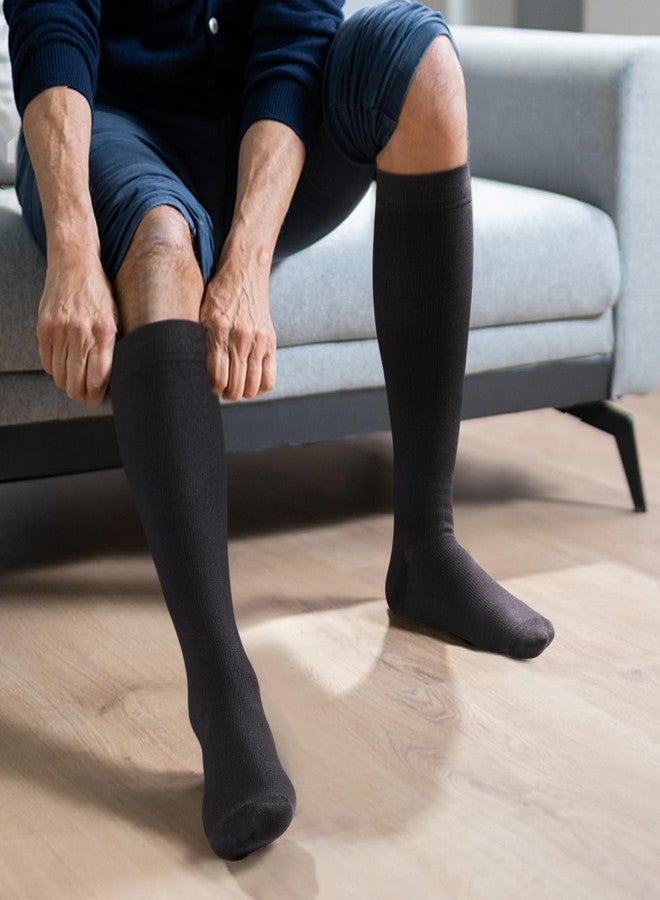 YUEDGE Compression Socks for Men Lightweight Long Thin Cycling Athletic Running Socks Black Travel Flight Socks, Grey, Size 10-13, 5 Pairs - Image 5