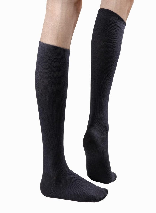 YUEDGE Compression Socks for Men Lightweight Long Thin Cycling Athletic Running Socks Black Travel Flight Socks, Grey, Size 10-13, 5 Pairs - Image 2