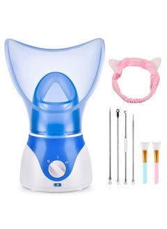 Seneryla Face Steamer For Facial Deep Cleaning Facial Steamer For Women 2 Modes Nano Ionic Facial Steamer For Unclogs Pores Hydrating Blue(Include Blackhead Remover Kit Brush Headband)  - Image 1