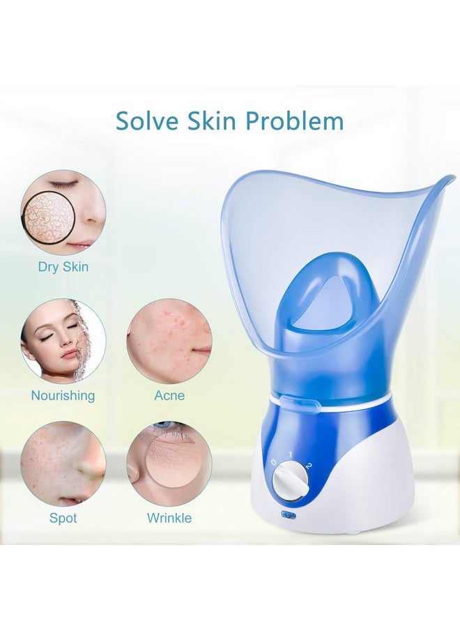 Seneryla Face Steamer For Facial Deep Cleaning Facial Steamer For Women 2 Modes Nano Ionic Facial Steamer For Unclogs Pores Hydrating Blue(Include Blackhead Remover Kit Brush Headband)  - Image 3