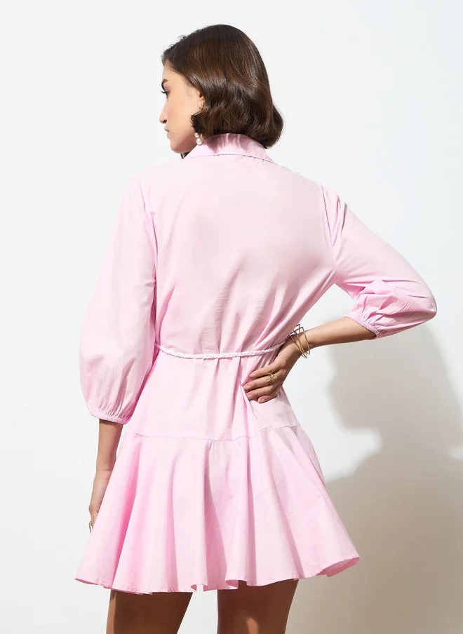 SASSAFRAS Pink A-Line Dress for Women