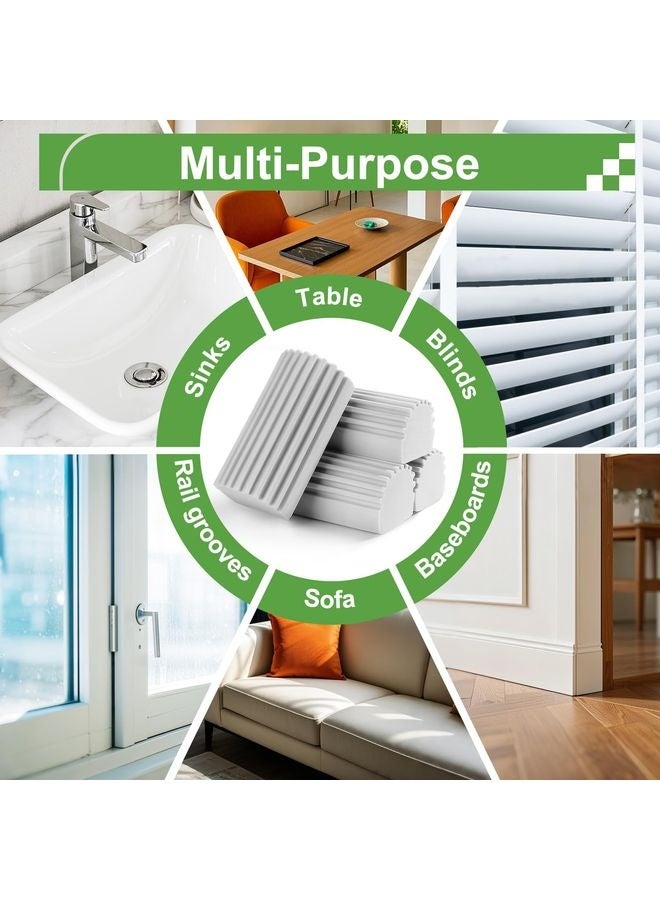 HOMESTAR 4-Pack Damp Clean Duster Sponge, Sponge Cleaning Brush, Duster for Cleaning Blinds, Glass, Baseboards, Vents, Railings, Mirrors,Window Track Grooves and Faucets（Gray） - Image 5