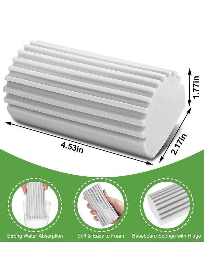HOMESTAR 4-Pack Damp Clean Duster Sponge, Sponge Cleaning Brush, Duster for Cleaning Blinds, Glass, Baseboards, Vents, Railings, Mirrors,Window Track Grooves and Faucets（Gray） - Image 2