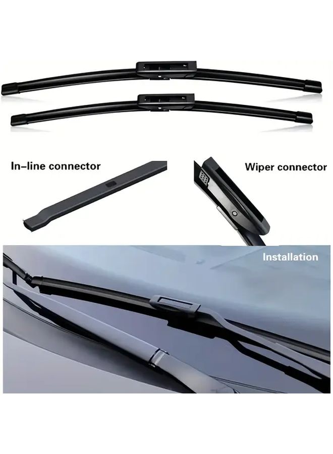 Renault Scenic 2 Front And Rear Wiper Blades Set 26 22 10 Inch 2005 2009 - Image 2