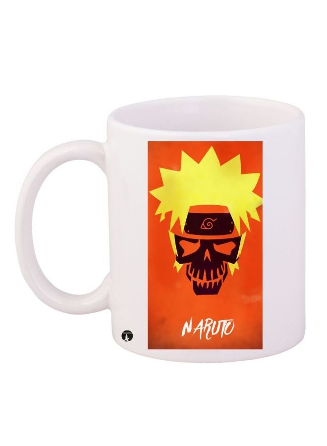 RYN Naruto Printed Coffee Mug White/Orange/Yellow 11ounce