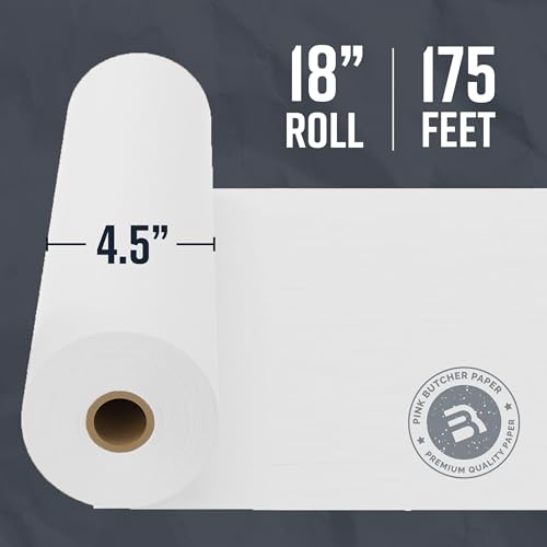 Bryco Goods White Kraft Butcher Paper Roll - 18 Inch x 175 Feet Roll - Made in USA - Food-Grade Wrapping Paper for All Meat Varieties - Packaging and Sublimation - Uncoated and Unwaxed - Image 4
