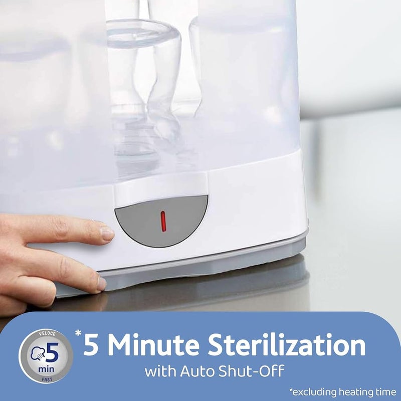Chicco 2 in 1 Sterilizer, Adjustable Natural Steam Sterilizer for Bottles, with 2 Configurations, Quick and Easy to Use, Up to 6 x 330ml Bottles, White - Image 4
