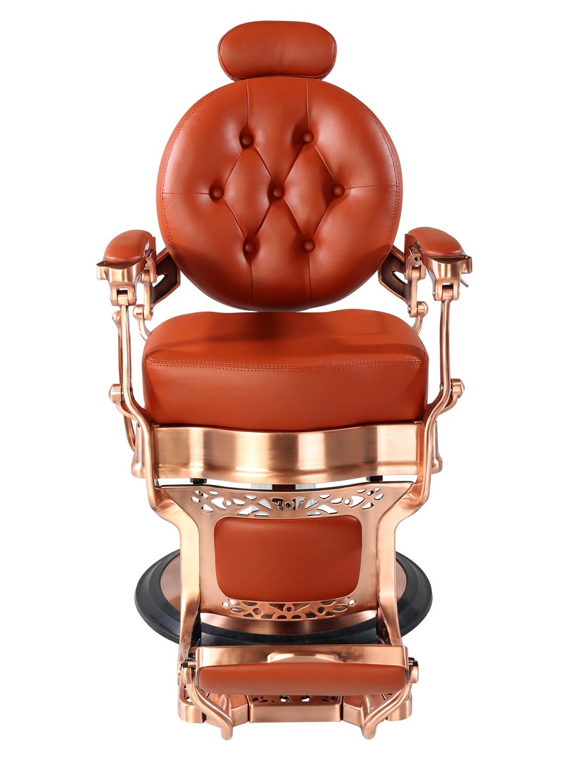 Vintage Professional Barber Chair – Burgundy Leather, Hydraulic System, 3-Year Warranty – Ideal for Spa, Salon, and Barbershop - Image 1