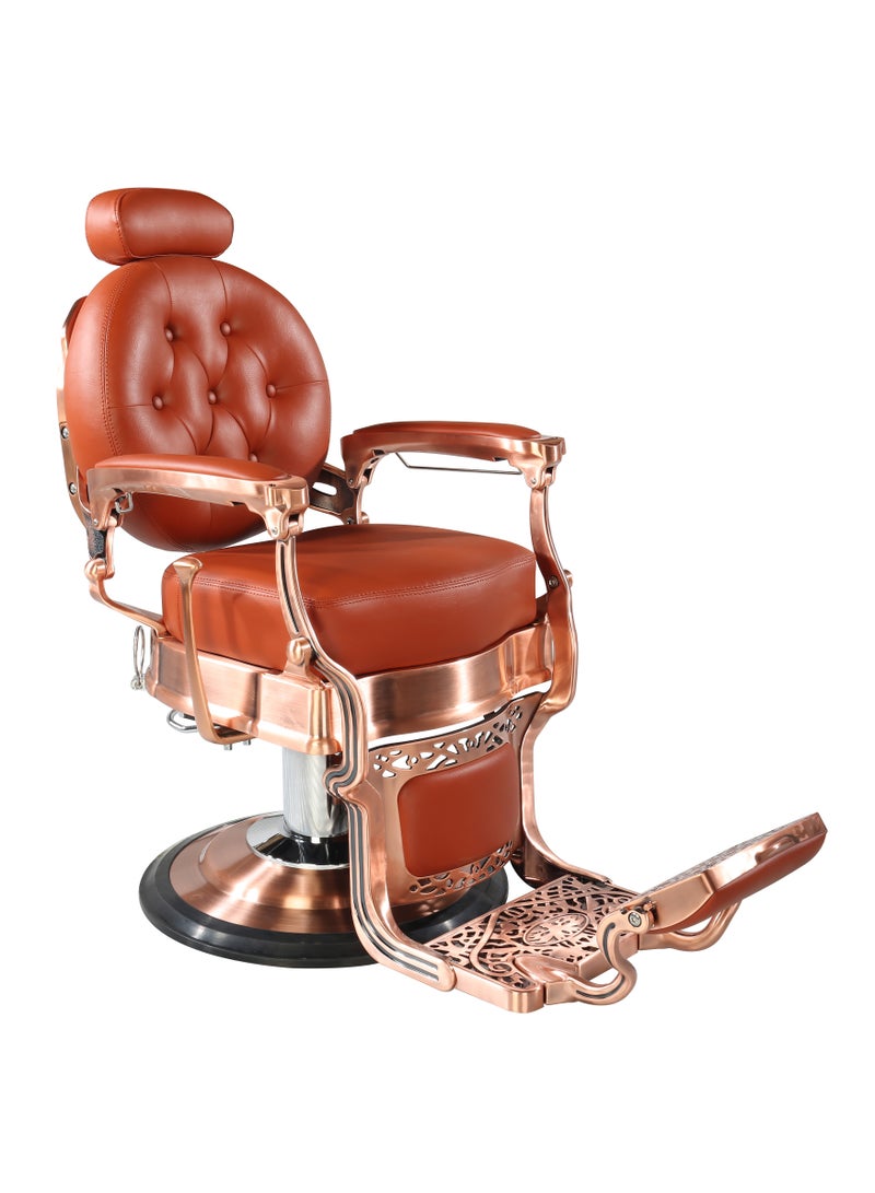 Vintage Professional Barber Chair – Burgundy Leather, Hydraulic System, 3-Year Warranty – Ideal for Spa, Salon, and Barbershop - Image 2