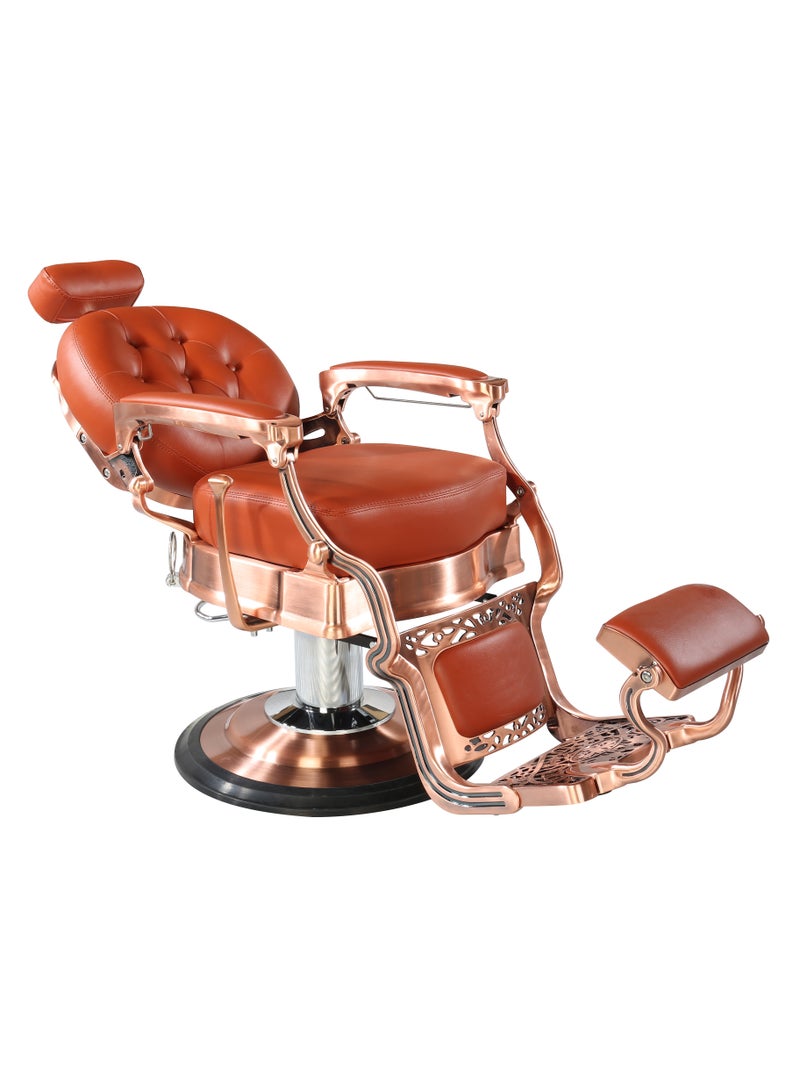 Vintage Professional Barber Chair – Burgundy Leather, Hydraulic System, 3-Year Warranty – Ideal for Spa, Salon, and Barbershop - Image 3