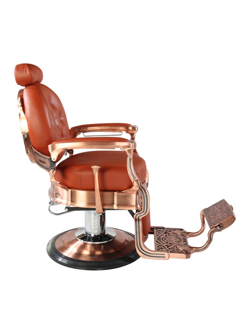 Vintage Professional Barber Chair – Burgundy Leather, Hydraulic System, 3-Year Warranty – Ideal for Spa, Salon, and Barbershop - Image 4