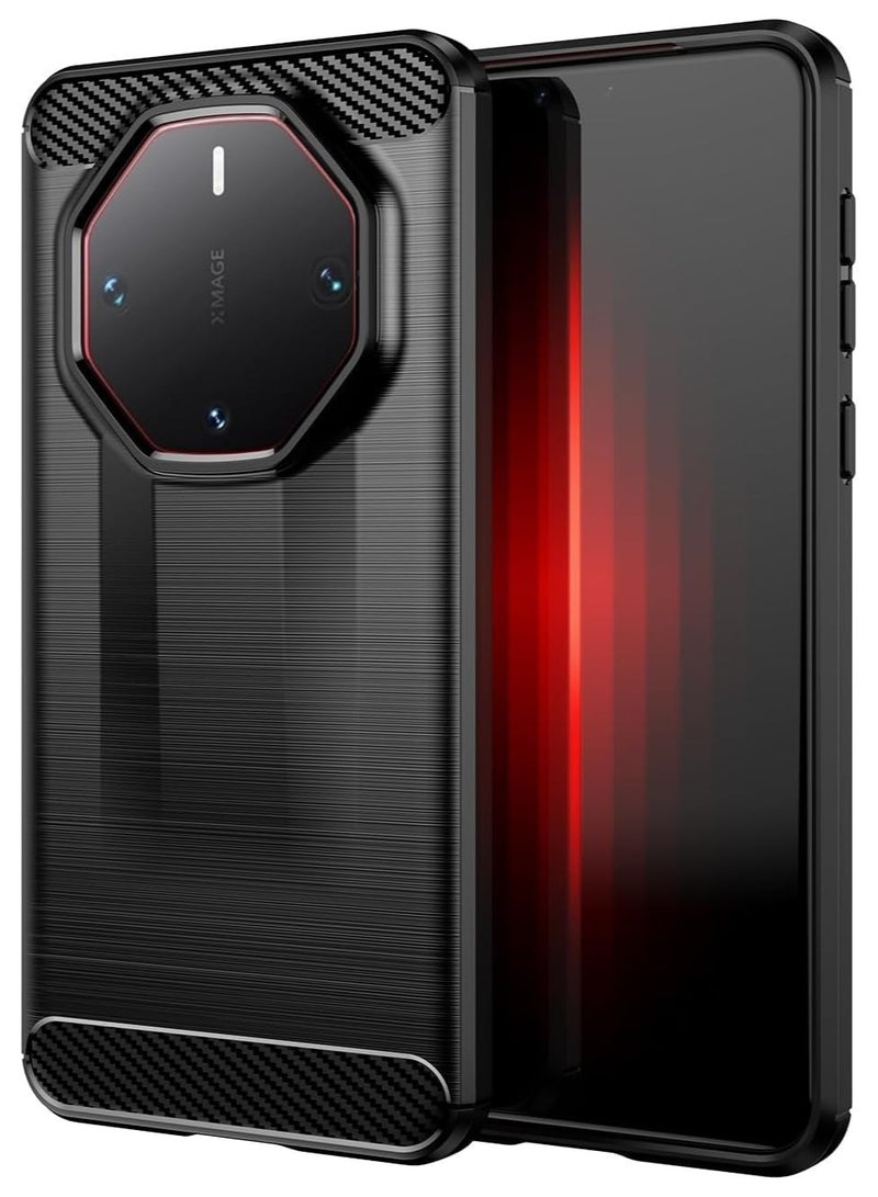 هواوي ماتي 60 رس الطبعة النهائية رقيقة ألياف الكربون لينة قذيفة ، المدمج في وسادة الهواء التكنولوجيا ، صدمة مقاومة ، خدش واقية و قطرة واقية جراب هاتف - Image 1