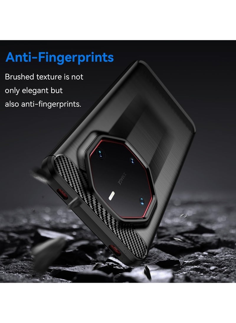 هواوي ماتي 60 رس الطبعة النهائية رقيقة ألياف الكربون لينة قذيفة ، المدمج في وسادة الهواء التكنولوجيا ، صدمة مقاومة ، خدش واقية و قطرة واقية جراب هاتف - Image 2