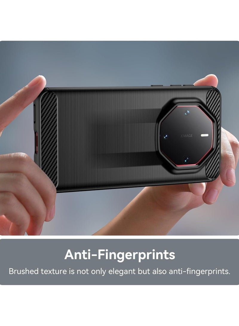 هواوي ماتي 60 رس الطبعة النهائية رقيقة ألياف الكربون لينة قذيفة ، المدمج في وسادة الهواء التكنولوجيا ، صدمة مقاومة ، خدش واقية و قطرة واقية جراب هاتف - Image 4