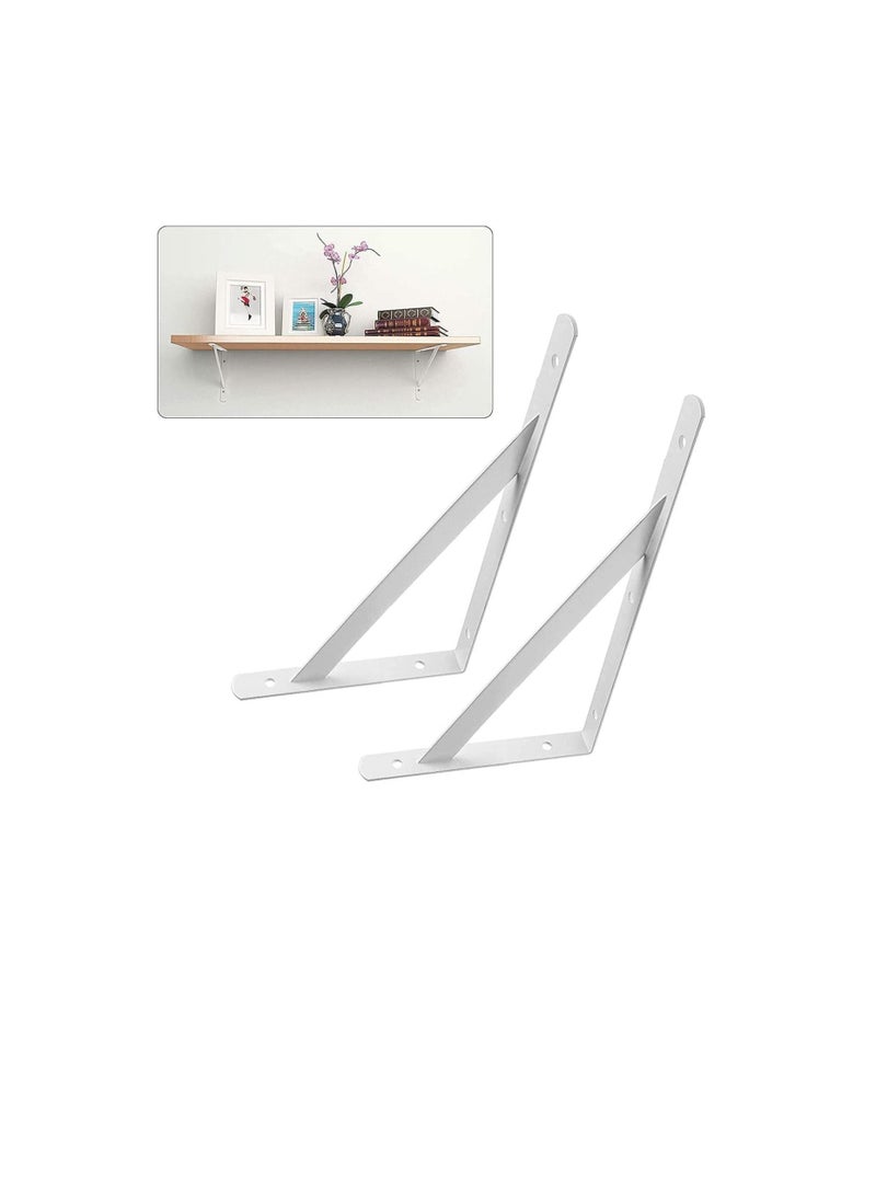 Robustline Heavy Duty One Pair Shelf Brackets 9" x 12", Floating Shelves Tripod Triangle Shelf L Brackets, 90 Degree Angle Wall Mounted Shelf Supporter Bracket Frame - Image 2