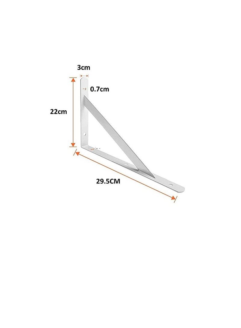 Robustline Heavy Duty One Pair Shelf Brackets 9" x 12", Floating Shelves Tripod Triangle Shelf L Brackets, 90 Degree Angle Wall Mounted Shelf Supporter Bracket Frame - Image 3