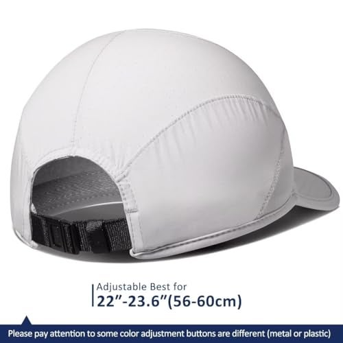 GADIEMKENSD Sport Cap,Soft Brim Lightweight Running Hat Breathable Baseball Cap Quick Dry Sport Caps Cooling Portable Sun Hats for Men and Woman Performance Workouts and Outdoor Activities Light Gray - Image 3