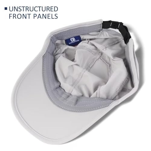 GADIEMKENSD Sport Cap,Soft Brim Lightweight Running Hat Breathable Baseball Cap Quick Dry Sport Caps Cooling Portable Sun Hats for Men and Woman Performance Workouts and Outdoor Activities Light Gray - Image 4