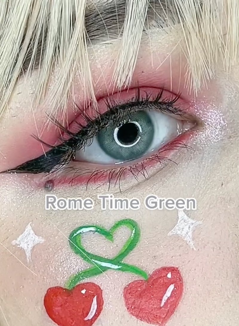 يونيبلينغ عدسات لاصقة ملونة سنوية روما تايم الأخضر - Image 1