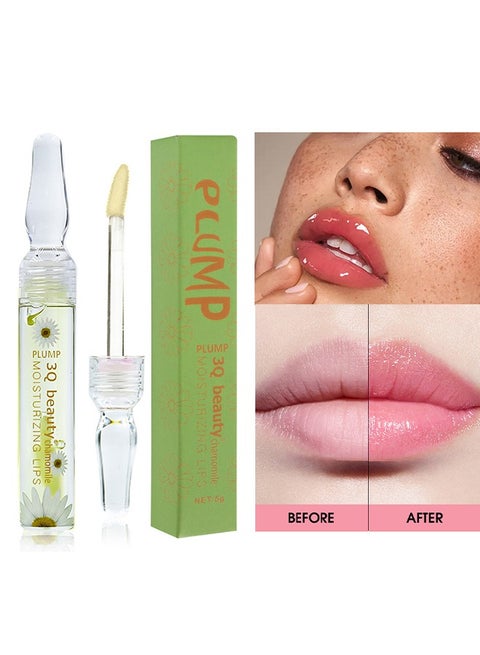 Plump Chamomile Moisturizing Lips-Color Changing Long Lasting Lightweight Non Sticky Cup Lip Moisturizer to Fade Lip Lines and Plump Lip