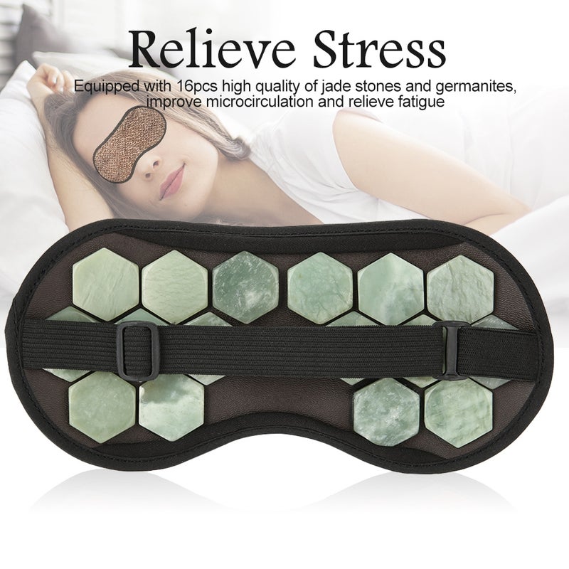 Natural Jade Stone Germanium Eye Mask Magnet Therapy Sleeping Eyeshade Health Care Jade Stone - Image 2