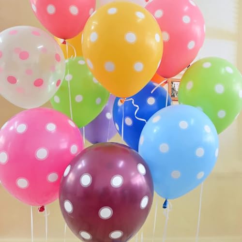 SOI (Pack of 50) Polka Dots Multicolor Balloons - Image 4