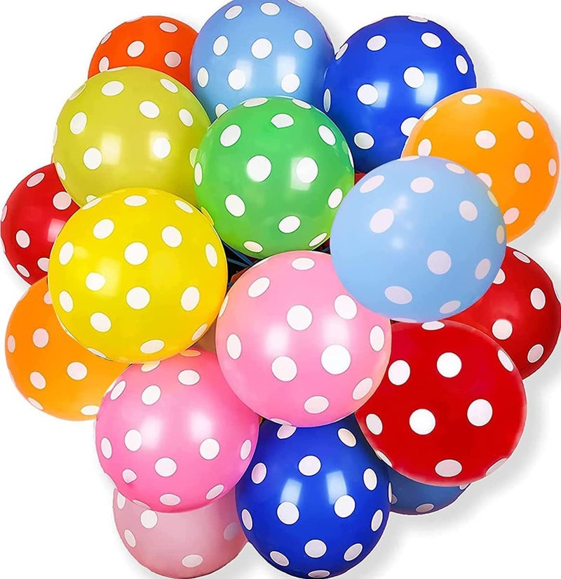SOI (Pack of 50) Polka Dots Multicolor Balloons - Image 3