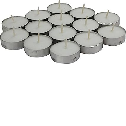 DeLush Tealight Candles 100 Pure Wax Unscented Pack of 50 Long Burning Tealight 9 Hours Burn time White Unscented Tea Light Candles Pack of 200 - Image 2