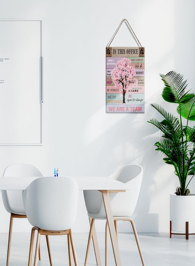 GUDIAO Inspirational Pink Office Decor for Women, In This Office We Make a Difference, Rustic Desk Wall Art, 8×10 Inch Wooden Hanging Sign, Motivational Home Office Decoration - Image 3