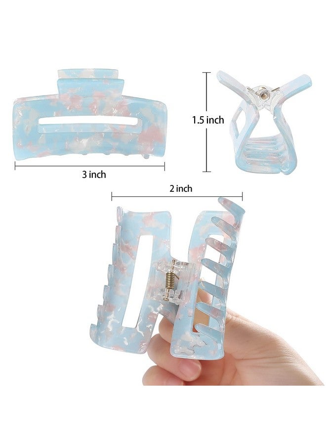 laxizar Hair Claw Clips 8 Pack Tortoise Barrettes Rectangle Shape Clips 3 Inch Fashion Hair Clips for Women - Image 2