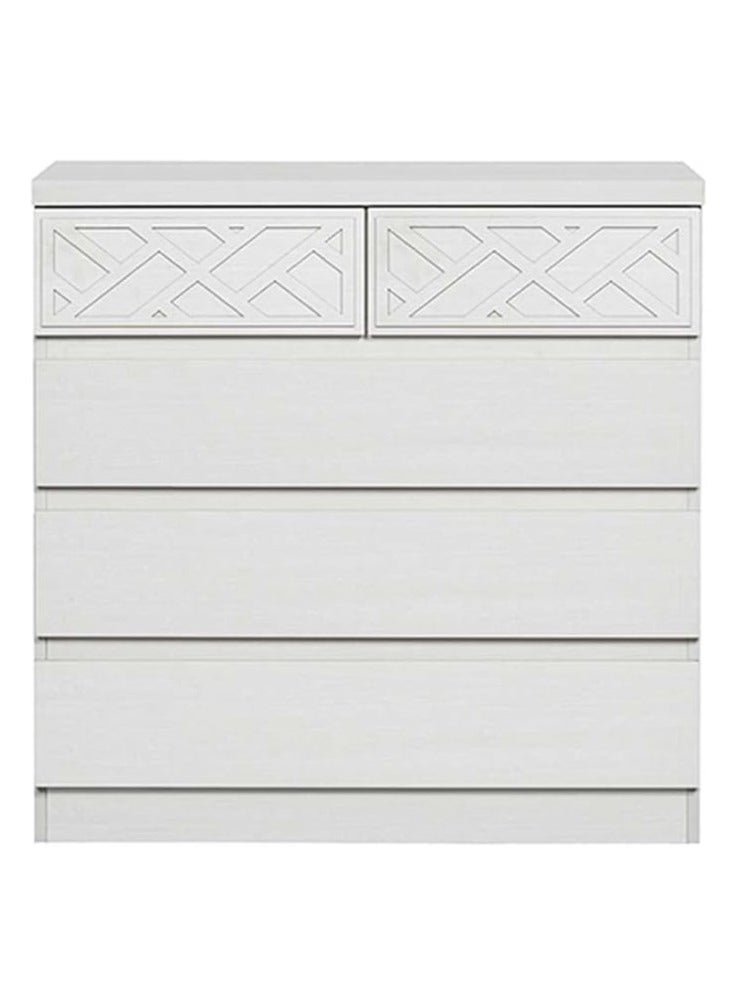 DANUBE HOME Casablanca Chest Of Drawers Multifunctional Storage Organiser Space Saving Drawer Chest Modern Design Furniture For Bedroom Living Room L80Xw40Xh80Cm -White Oak - Image 1