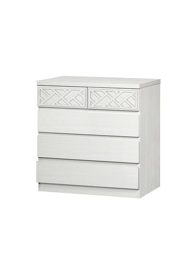 DANUBE HOME Casablanca Chest Of Drawers Multifunctional Storage Organiser Space Saving Drawer Chest Modern Design Furniture For Bedroom Living Room L80Xw40Xh80Cm -White Oak - Image 3