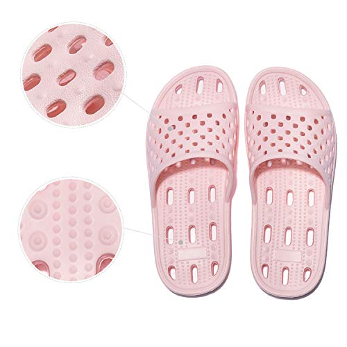 WOTTE Shower Sandals Women Quick Drying Bath Slippers Non Slip Dorm Shoes Size 8 Pink - Image 5