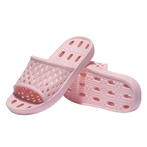 WOTTE Shower Sandals Women Quick Drying Bath Slippers Non Slip Dorm Shoes Size 8 Pink - Image 4
