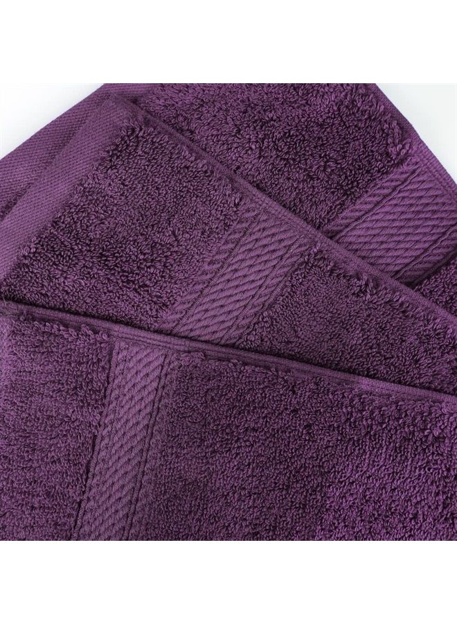 Superior Solid Egyptian Cotton Face Towel Set, 13" x 13", Plum, 6-Pieces - Image 5