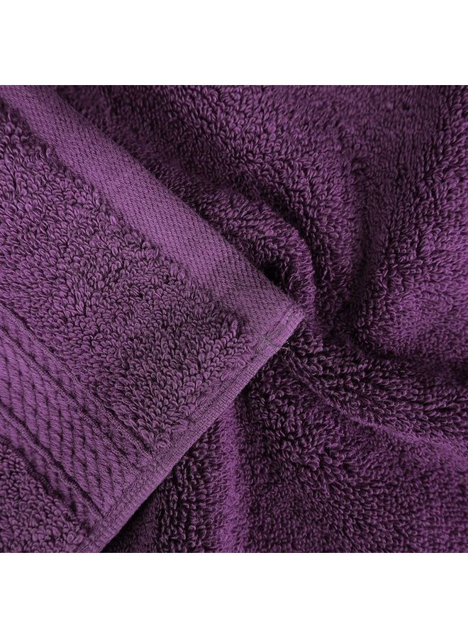 Superior Solid Egyptian Cotton Face Towel Set, 13" x 13", Plum, 6-Pieces - Image 4