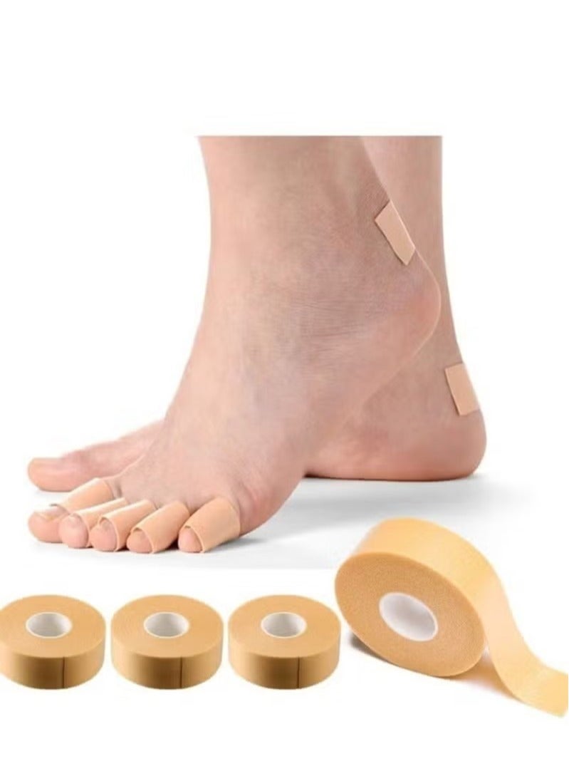 4 Rolls Foot Hand Care Protector Sticker, Heel for Men and Women Heel Sticker Silicone Gel Protector, Waterproof Foam Heel Sticker Tape for Feet Toe Finger to Prevention Blister, Chafing, Friction - Image 1